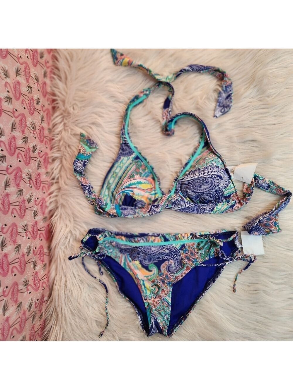 NWT Kenneth Cole Reaction Paisley Print Bikini Set, Size S